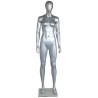 Matte Silver Egg Head Athletic Female Mannequin -SFW51E-ST