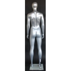 Matte Silver Egg Head Athletic Female Mannequin -SFW51E-ST