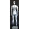 Matte Silver Egg Head Athletic Female Mannequin -SFW51E-ST