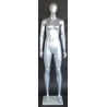 Matte Silver Egg Head Athletic Female Mannequin -SFW51E-ST