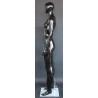 Glossy Black Athletic Egg Head Female Mannequin -SFW51E-HB