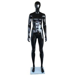 Glossy Black Athletic Egg Head Female Mannequin -SFW51E-HB