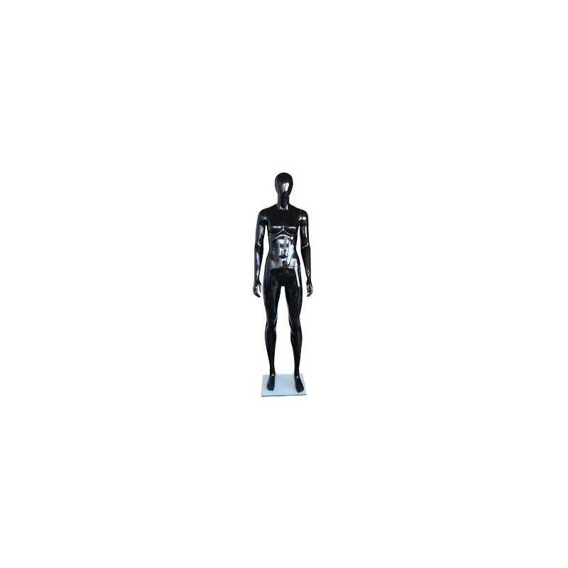 Glossy Black Athletic Egg Head Female Mannequin -SFW51E-HB