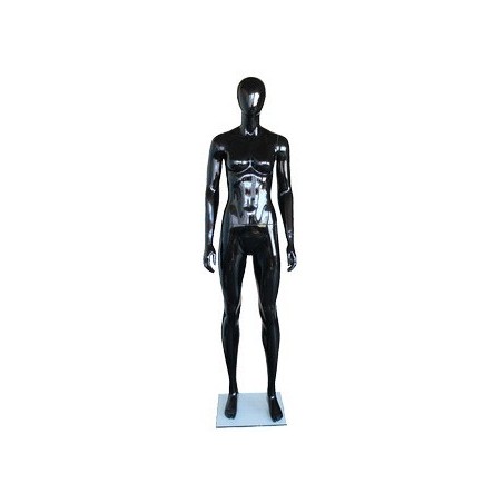 Glossy Black Athletic Egg Head Female Mannequin -SFW51E-HB