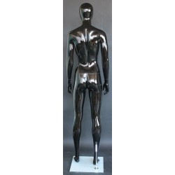 Glossy Black Athletic Egg Head Female Mannequin -SFW51E-HB