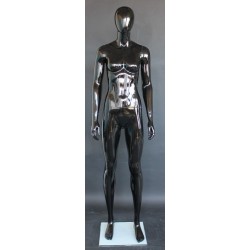 Glossy Black Athletic Egg Head Female Mannequin -SFW51E-HB