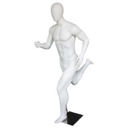 5 ft 11 in Egg head Matte white finish Running Male Mannequin