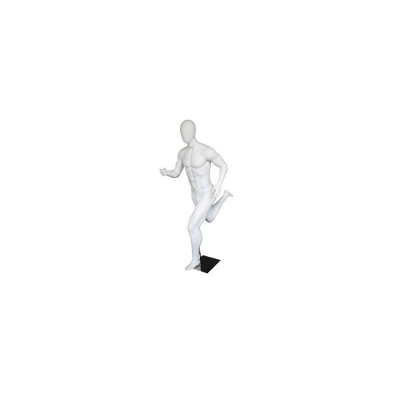 5 ft 11 in Egg head Matte white finish Running Male Mannequin