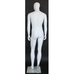 6 ft 2 in Egg head Male Mannequin Matte white -SFM61E-WT