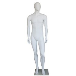 6 ft 2 in Egg head Male Mannequin Matte white -SFM61E-WT