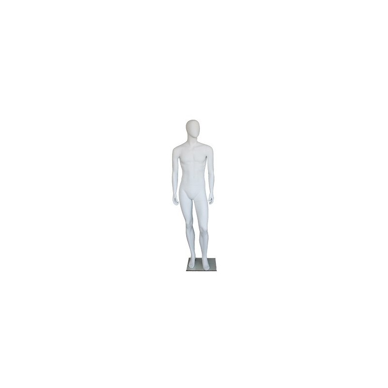 6 ft 2 in Egg head Male Mannequin Matte white -SFM61E-WT