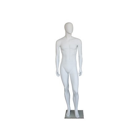 6 ft 2 in Egg head Male Mannequin Matte white -SFM61E-WT