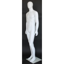 6 ft 2 in Egg head Male Mannequin Matte white -SFM61E-WT