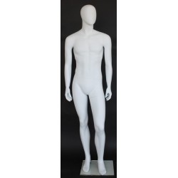 6 ft 2 in Egg head Male Mannequin Matte white -SFM61E-WT