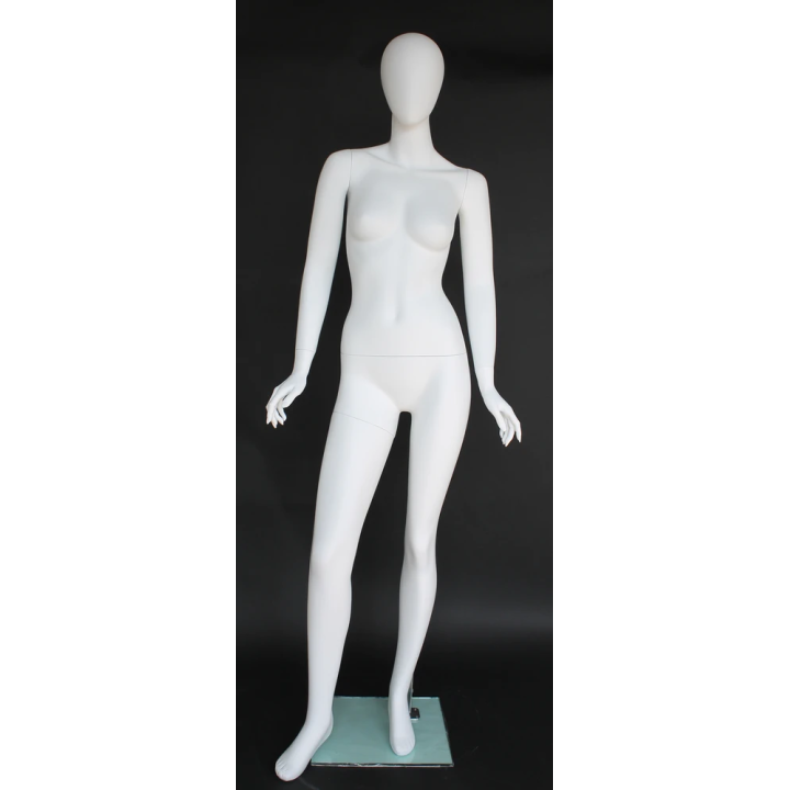 SFW55E-WT-Elegant Style Egg Head Female Mannequin in Matte White finish