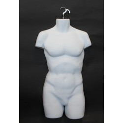 White Plastic injected male mannequin body form with hook PLXS-MW