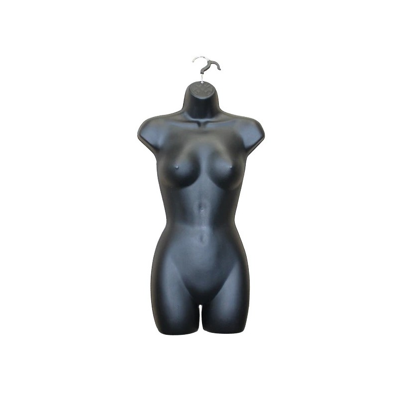 Black Plastic injected mannequin body form with hook PLXS-67B