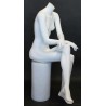 Headless Crosse Leg Sitting Female Mannequin Matte White STW049-WT