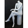 Headless Crosse Leg Sitting Female Mannequin Matte White STW049-WT