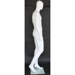 USED 6 ft 3 in Male Mannequin Egg head Matte white -SFM42E-WT