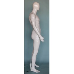 USED 6 ft 3 in Male Mannequin Egg head Glossy white -SFM51E-GW