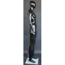 used Glossy Black Athletic Egg Head Female Mannequin -SFW51E-HB