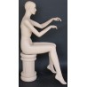 USED Female Sitting Mannequin with face make up front look -SFW42-FT