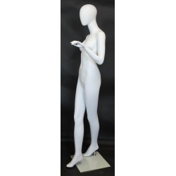 Contemporary Modern Style Female Mannequin cross leg -SFW25E-WT