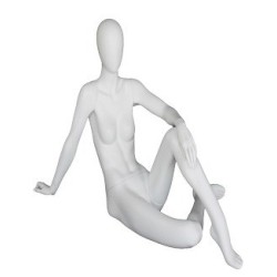 40 in H Egg Head Reclining Sitting Female Mannequin-SFW29E-WT