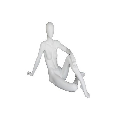 40 in H Egg Head Reclining Sitting Female Mannequin-SFW29E-WT