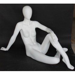 40 in H Egg Head Reclining Sitting Female Mannequin-SFW29E-WT