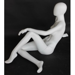 40 in H Egg Head Reclining Sitting Female Mannequin-SFW29E-WT