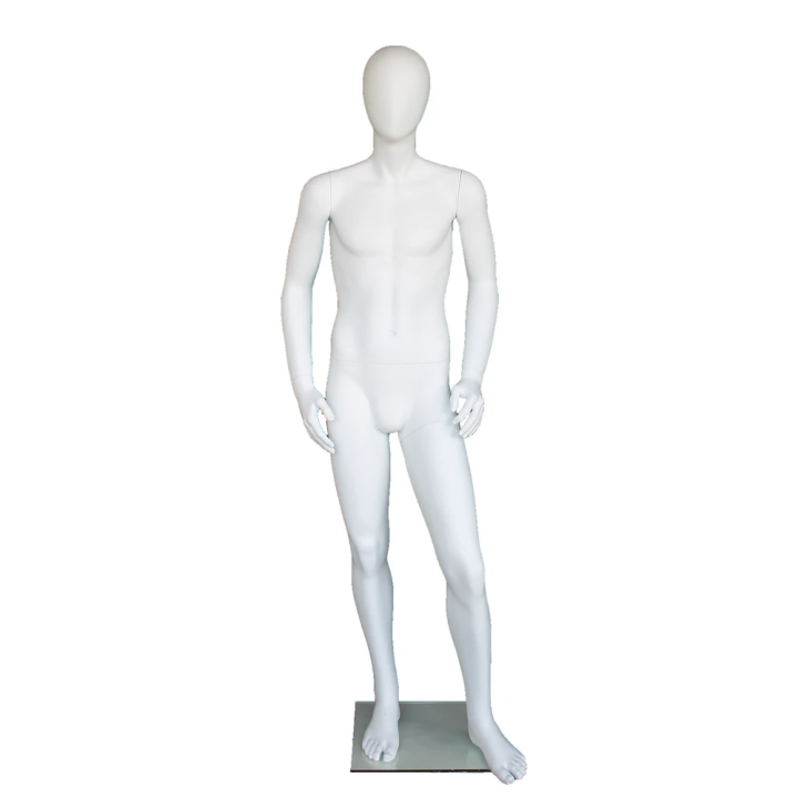 CB19E-WT Small Size 5 ft 7 in Male Mannequin Egg head Matte white
