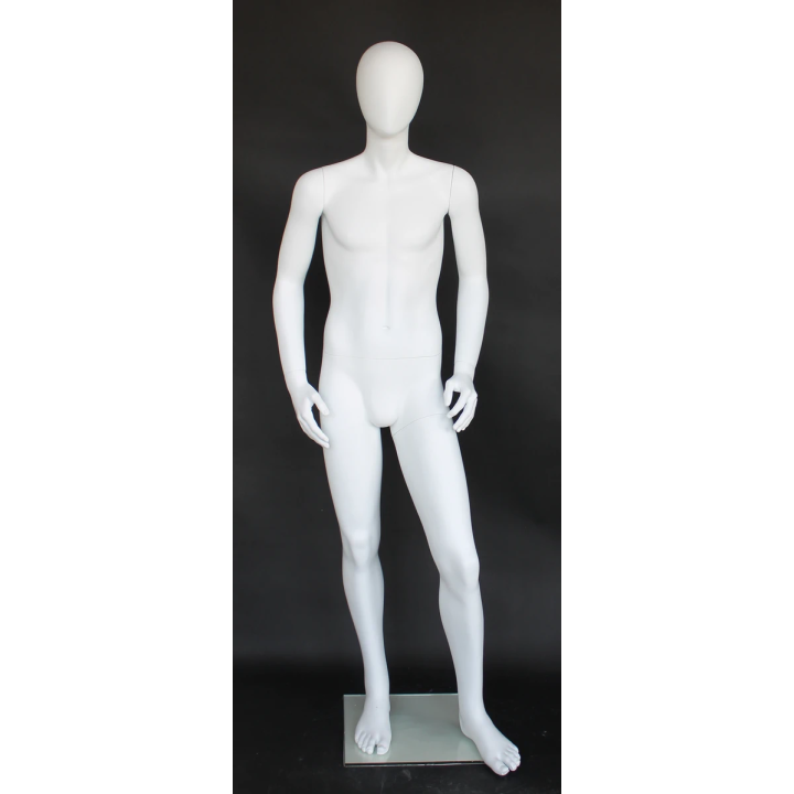 CB19E-WT Small Size 5 ft 7 in Male Mannequin Egg head Matte white