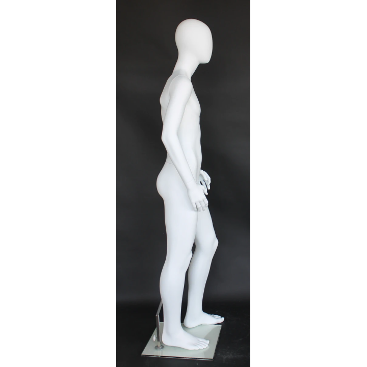 CB19E-WT Small Size 5 ft 7 in Male Mannequin Egg head Matte white