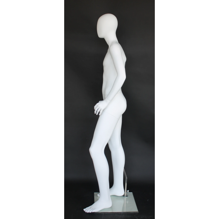 CB19E-WT Small Size 5 ft 7 in Male Mannequin Egg head Matte white