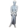 Female Sitting Mannequin Molded hair Matte White -SFW9-WT