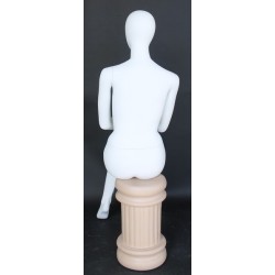 Female Sitting Mannequin with Egg Head in Matte white SFW42E-WT