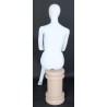 Female Sitting Mannequin with Egg Head in Matte white SFW42E-WT