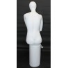 Female Sitting Mannequin Egg head Cross legs Matte White -SFW79E-WT