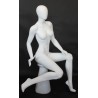 Female Sitting Mannequin Egg head Matte White -SFW80E-WT