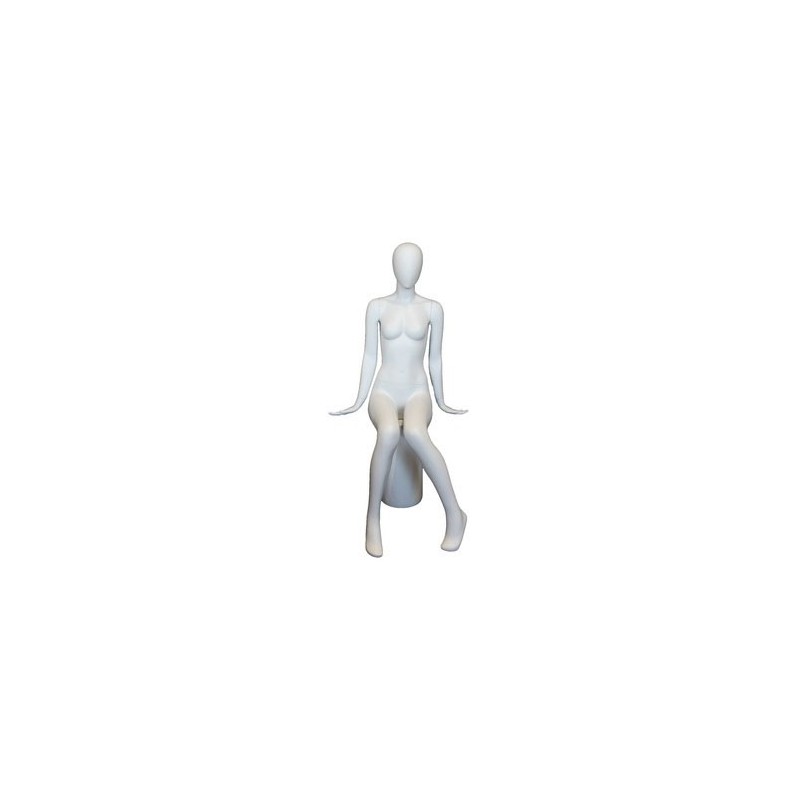 LUXE Sitting Female Mannequin Egg head Matte White -SFW98E-WT