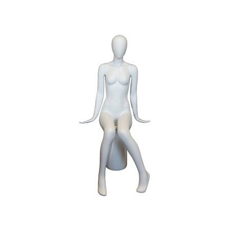 LUXE Sitting Female Mannequin Egg head Matte White -SFW98E-WT