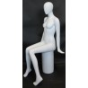 LUXE Sitting Female Mannequin Egg head Matte White -SFW98E-WT