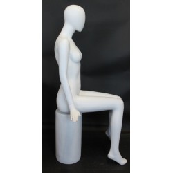 LUXE Sitting Female Mannequin Egg head Matte White -SFW98E-WT