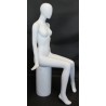 LUXE Sitting Female Mannequin Egg head Matte White -SFW98E-WT