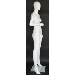 Glossy White Finish Egg Head Female Mannequin -SFW84E-GW