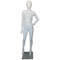 Glossy White Finish Egg Head Female Mannequin -SFW87E-GW