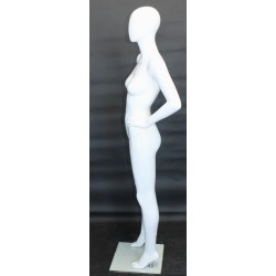 Glossy White Finish Egg Head Female Mannequin -SFW87E-GW