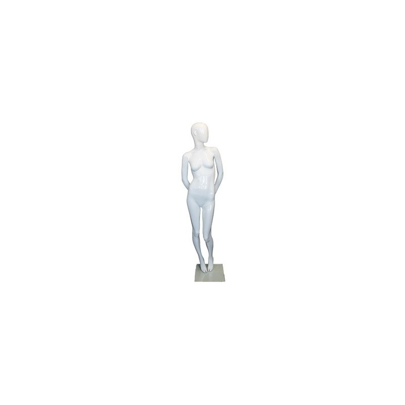 Glossy White Abstract Face Head Female Mannequin -SFW92E-GW